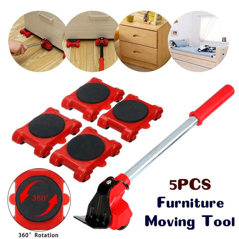 New Professional Furniture Mover Tool Set Heavy Stuffs Transport Lifter Wheeled Mover Roller with Wheel Bar Moving Hand Device