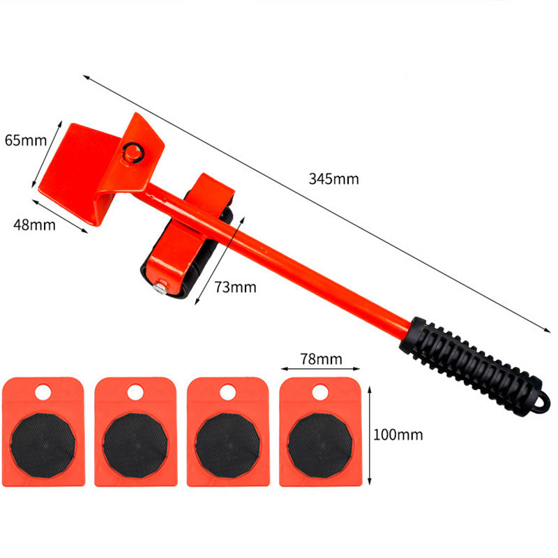 New Professional Furniture Mover Tool Set Heavy Stuffs Transport Lifter Wheeled Mover Roller with Wheel Bar Moving Hand Device