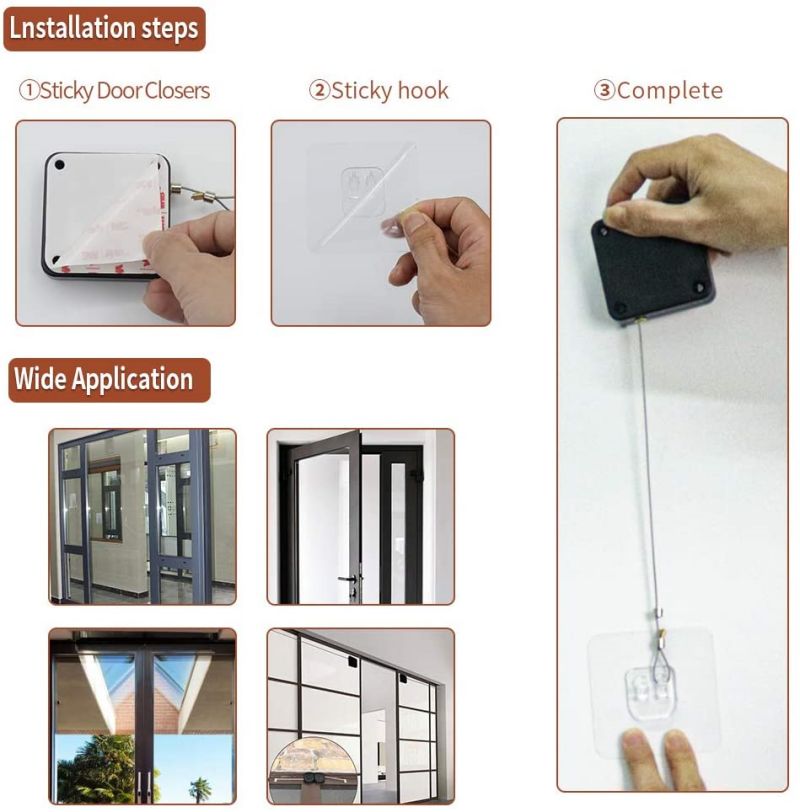 Automatic Door Closer for Sliding Door, Office, Bathroom, Bedroom, Household, Simple Silent, Non Punching Door Closer