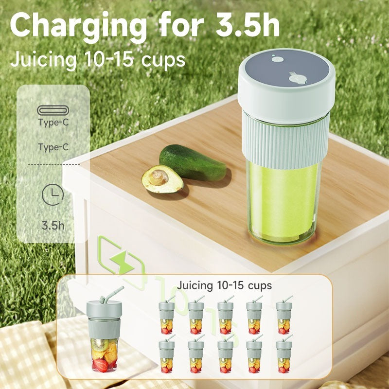 Mini Straw Juice Cup USB Rechargeable Multifunctional Portable Fruit and Vegetable Wireless Juicer Smoothie Blender